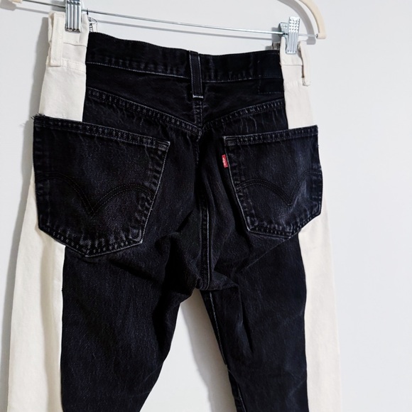 EB Denim - Black and White Two Tone Denim High Waisted Jeans - Picture 5 of 5